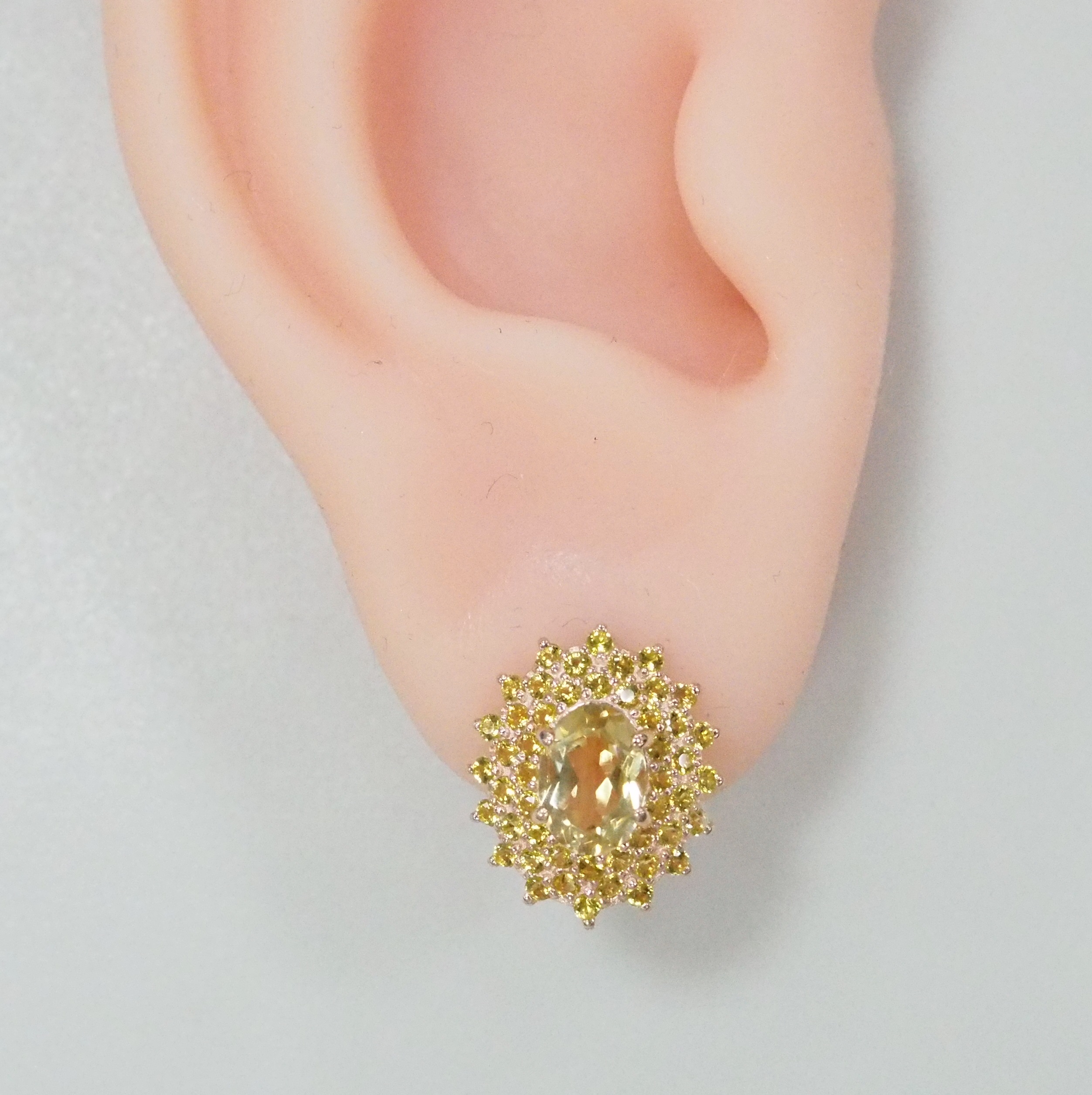 Серебряные серьги с цитринами